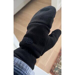 Thin Convertible Fingerless  Winter Gloves Flip Top Mitten Polar Fleece Cold